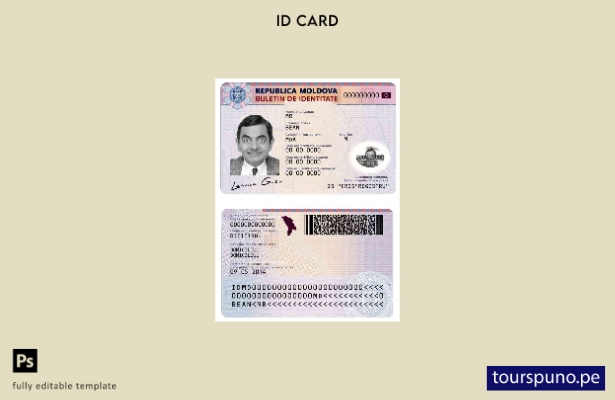 Plantilla de identificación de Moldavia lista para imprimir